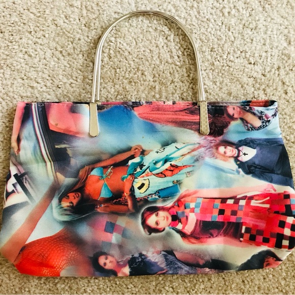 NWOT VINTAGE Y2K Runway SUPERMODEL Print Handbag PURSE - Picture 13 of 14